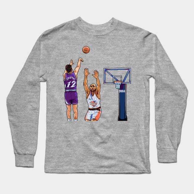 John Stockton "The Shot" Long Sleeve T-Shirt by hansenjames